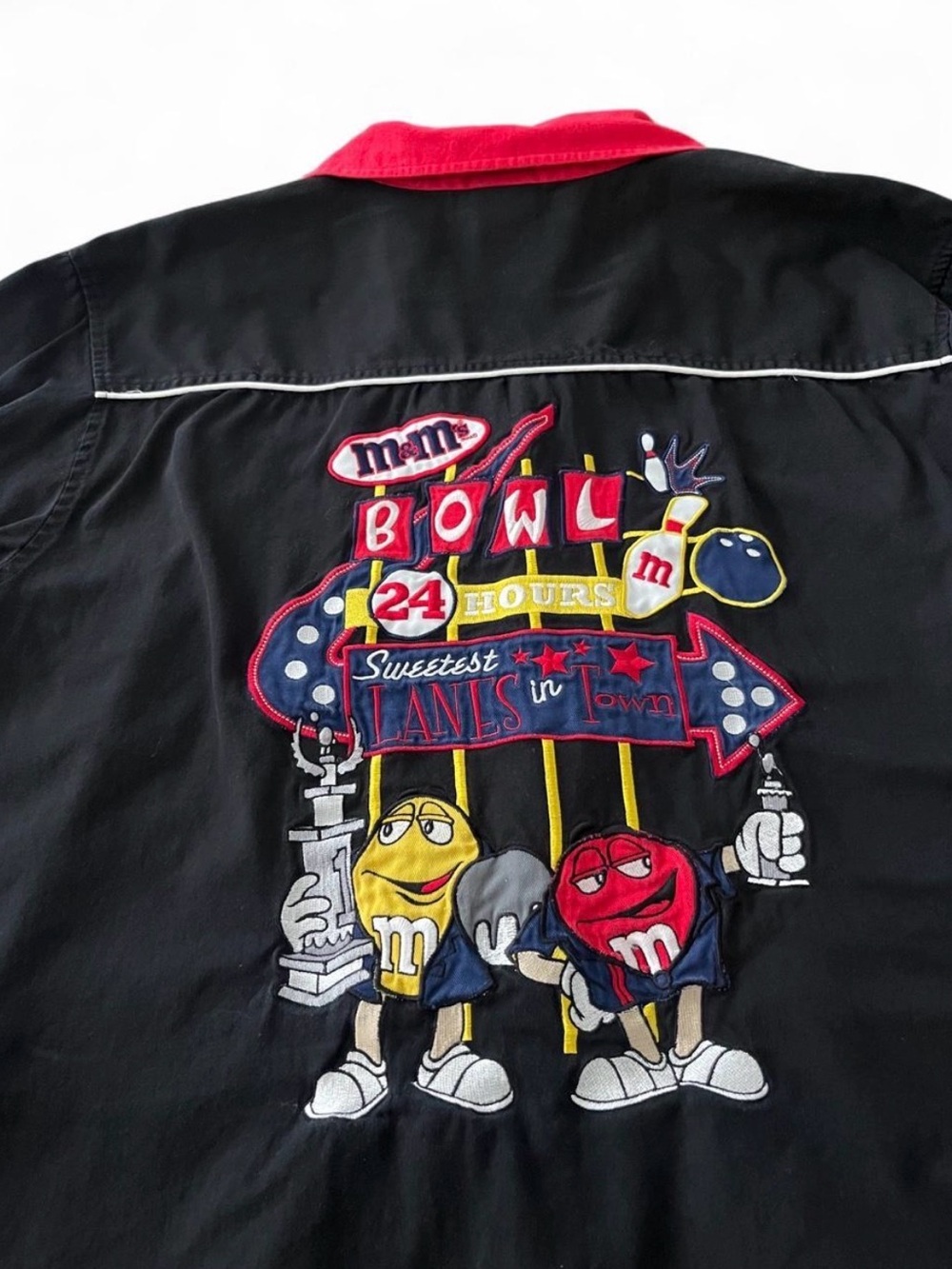 Vintage M&M’s World Bowling Shirt Y2K Racing Workwear Button Up XL